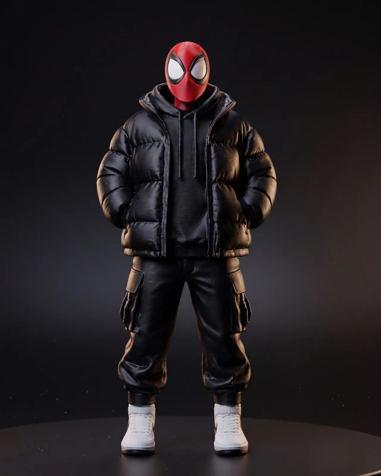 Urban Streetwear Spider-Hero — High-Detail Display Statue