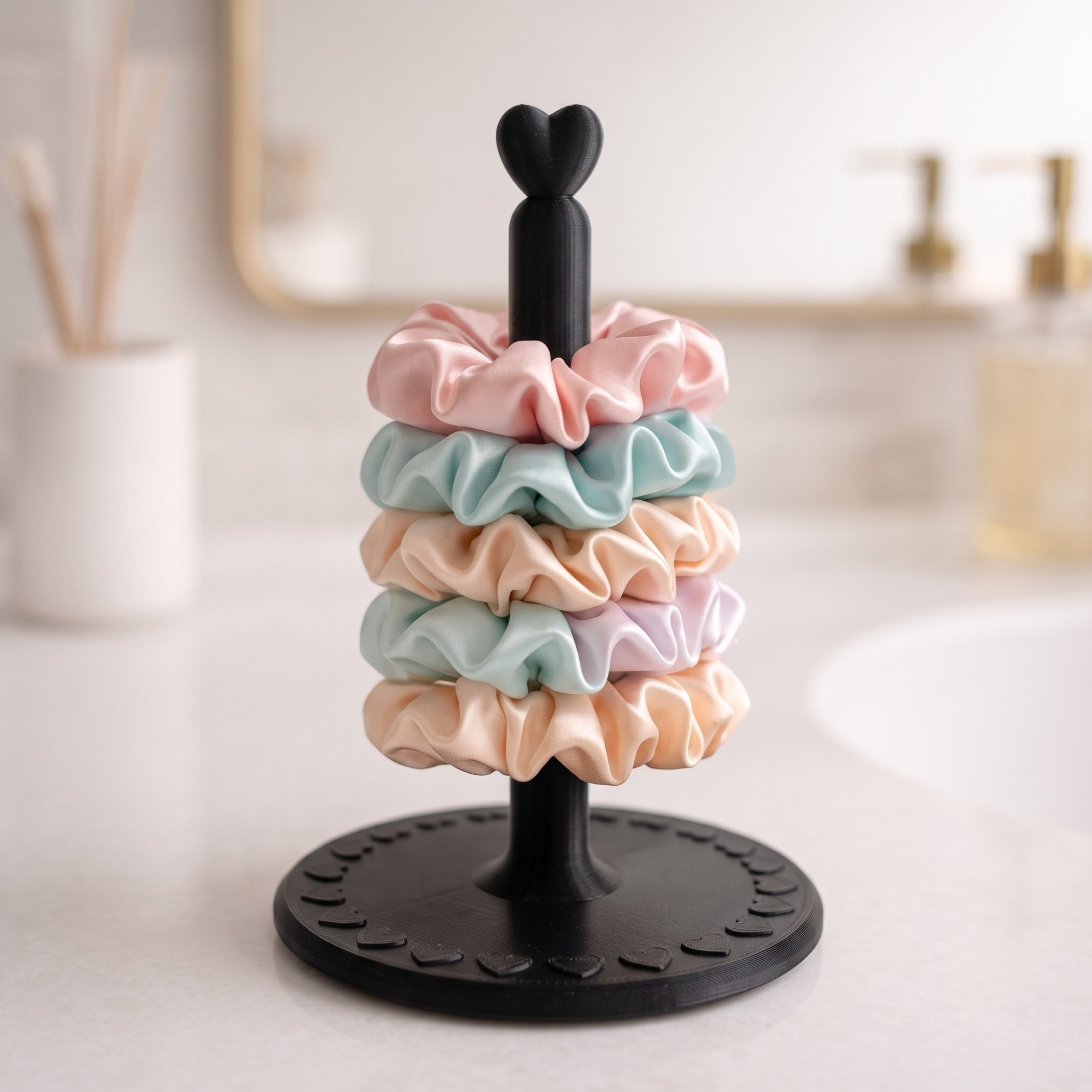 ScrunchTower — Heart Scrunchie & Hair Tie Stand